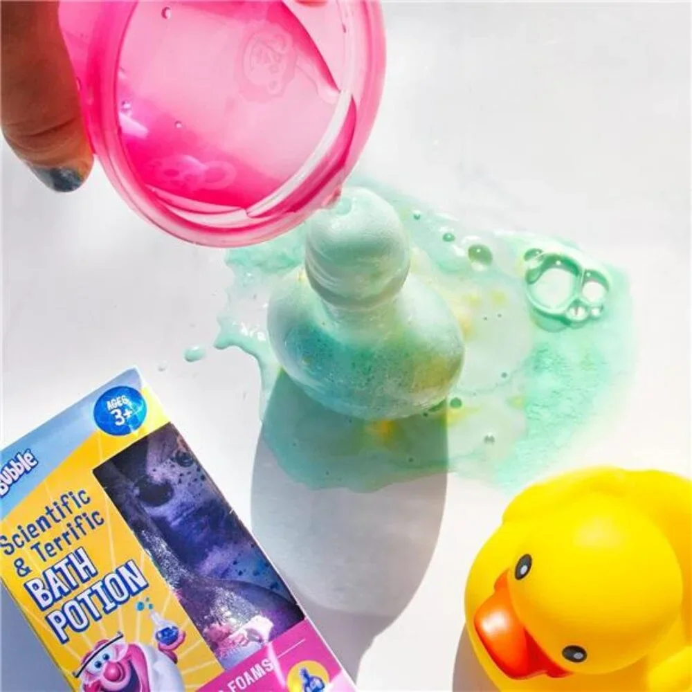4Pc Kids Bath Bomb Potion Colorful Fizzy Fun Cool Foam and Bubble Science Beaker